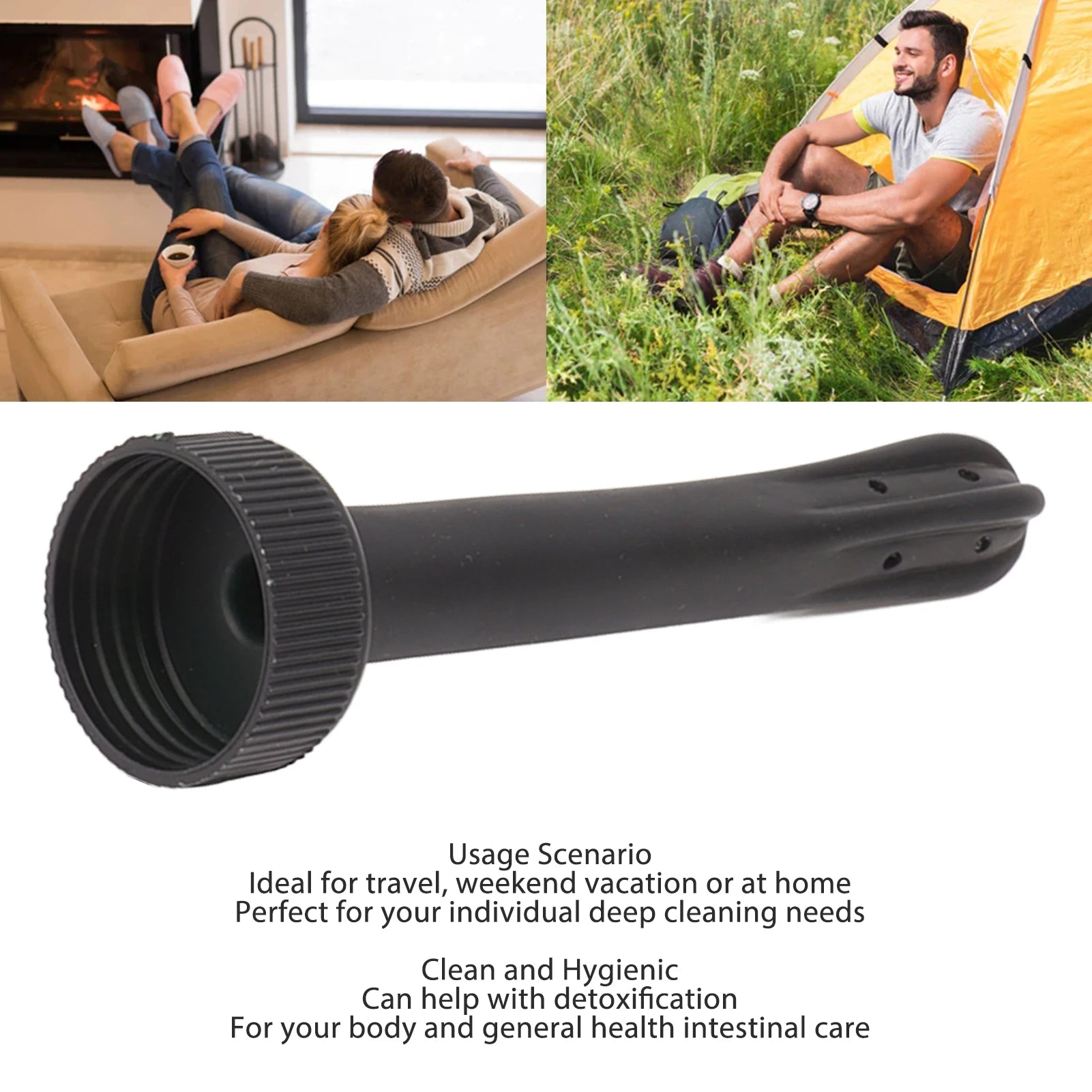 Enema Bottle Nozzle Portable Douche Bottle Plug Skin Friendly Convenient Lid Threaded Connection Silicone for Vaginal Cleaning