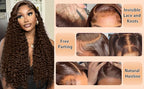 13x5 Chocolate Brown 13x6 HD Deep Wave Lace Frontal Wig 30 40 42 Inch 200% Wet And Wavy Colored Curly Lace Front Human Hair Wigs