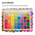Halloween 40-color eyeshadow palette - Makeup color harmony, rainbow tones, glitter, powder texture, pearl, makeup, shiny