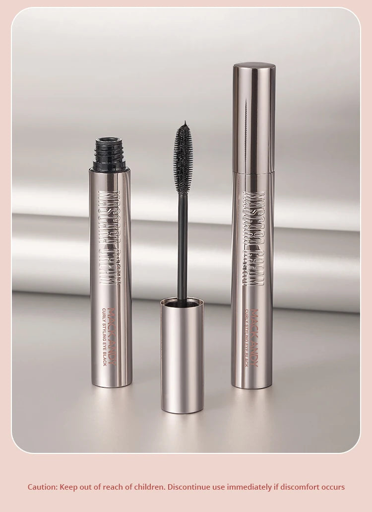 MACKANDY Curling Mascara Volumizing & Lengthening Formula, Buildable, Clump Resistant, Longwear Smudge-Resistant Black Mascara