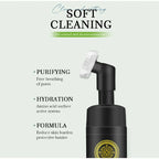 Facial Cleansing Mousse with Brush Head,Oil Control Pores Decontamination Face Cleaner,Mild Hydration Soothing Purifying Foam