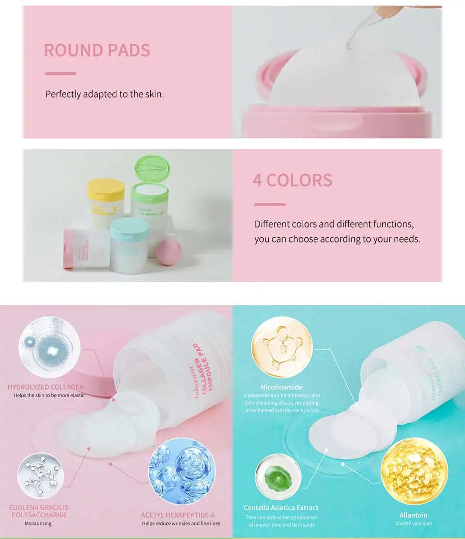 80 Sheets/ 100ml Toner Cotton Pads For All Skin Types, Tighten Skin Improve Fine Lines, Calm Balance Acne And Sensitive Skin