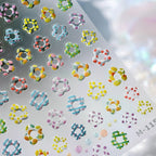 Halloween 5D Nail Art Stickers Sweet Pink Heart-Shaped Pumpkins Black Cat Bat Flocks Ghosts Skeleton Manicure Decal for Girls