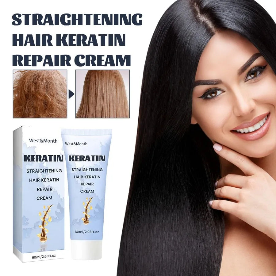 WestMonth Straightening Hair Keratin Ratin Repair Cream Repair Silky Hair Care Moisturizing Hair Mask Treatment Cream