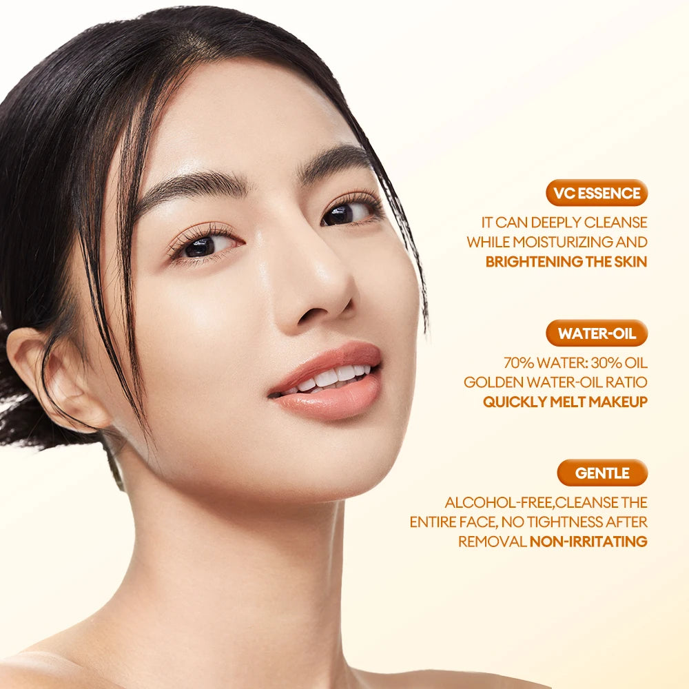 O.TWO.O Water-oil Makeup Remover VC Essense Deeply Cleanse Full Face Makeup Instant Purify Cosmetics Residual For All Skin Typle