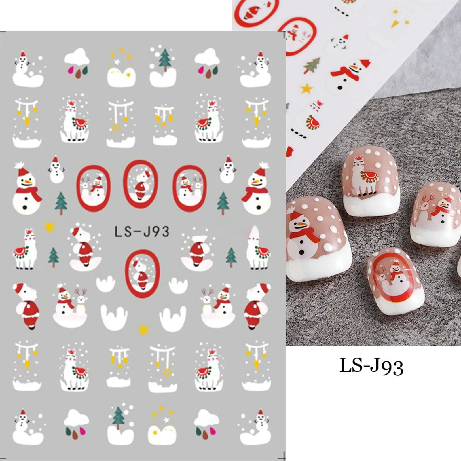 9 Sheets Christmas Nail Art Stickers Multi Pattern Christmas Snowflake Nail Art Stickers Suitable for Nails Art Decorations
