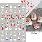 9 Sheets Christmas Nail Art Stickers Multi Pattern Christmas Snowflake Nail Art Stickers Suitable for Nails Art Decorations