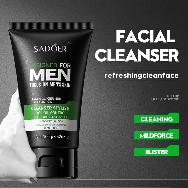 Cool Facial cleanser Refreshing Fragrance Deep Cleansing Moisturizing Moisturizing Pore Tightening Men's Facial Cleanser