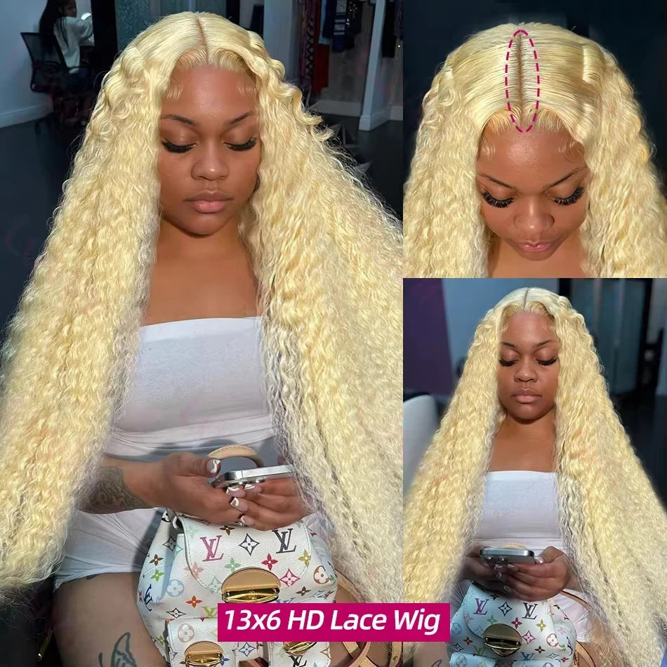 30 Inch 200 Density Curly Wigs 613 Hd Lace Frontal Wig 13x6 13x4 Deep Wave Lace Front Wig Human Hair Brazilian Hair For Women