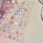 Halloween 5D Nail Art Stickers Sweet Pink Heart-Shaped Pumpkins Black Cat Bat Flocks Ghosts Skeleton Manicure Decal for Girls