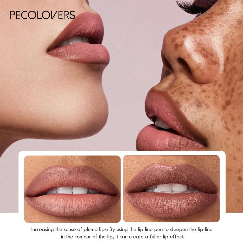 12-Color Matte Lipliner - Waterproof, Moisturizing, Long-Lasting & Non-Stick, Perfect for All Skin Types