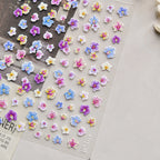 Halloween 5D Nail Art Stickers Sweet Pink Heart-Shaped Pumpkins Black Cat Bat Flocks Ghosts Skeleton Manicure Decal for Girls