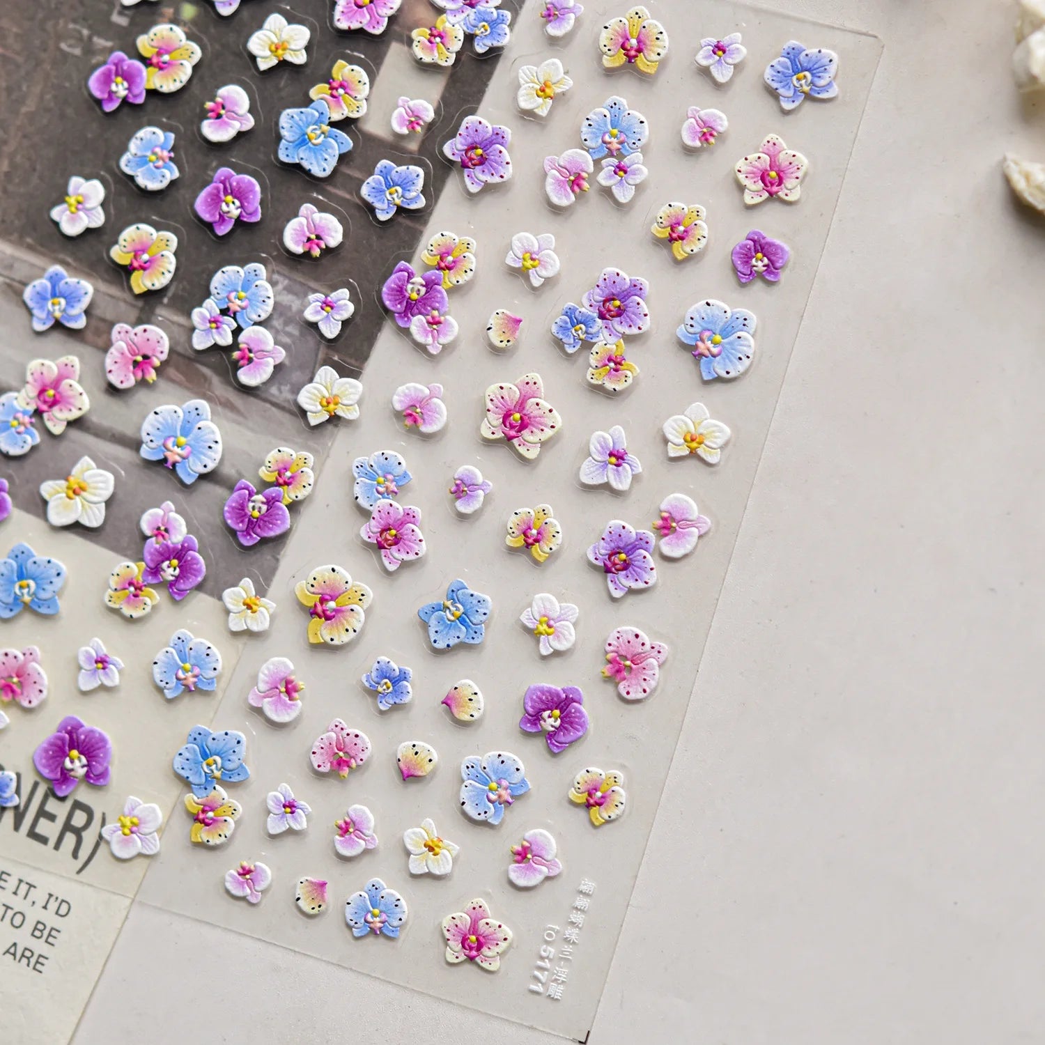 Halloween 5D Nail Art Stickers Sweet Pink Heart-Shaped Pumpkins Black Cat Bat Flocks Ghosts Skeleton Manicure Decal for Girls