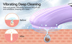 Facial Cleansing Brush, Silicone Face Scrubber with Heat and Vibration 5 Speeds, Waterproof Rechargeable Electric Face Scrub Bru