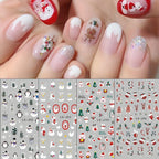 9 Sheets Christmas Nail Art Stickers Multi Pattern Christmas Snowflake Nail Art Stickers Suitable for Nails Art Decorations