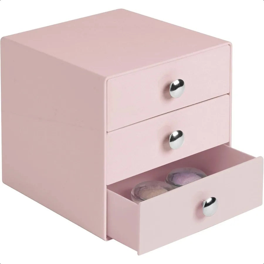 iDesign Plastic 3Drawer Jewelry Box Compact Storage Organization Drawers Set for Cosmetics Dental Supplies Hair Care Bathroom O