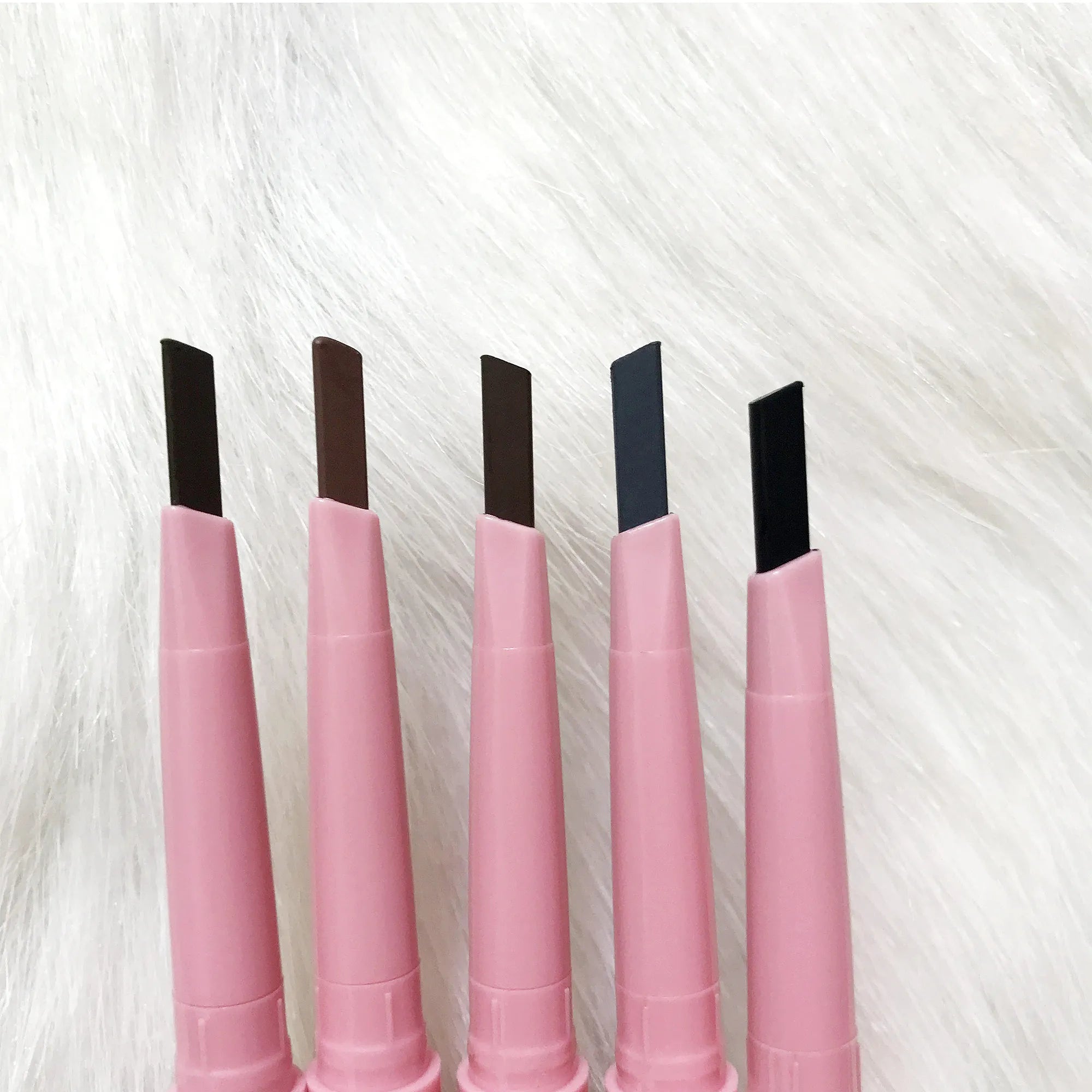 Eyebrow Pencil Waterproof Natural Long Lasting Smooth Blendable High Pigment Brow Pencil Eye Makeup Pink Box Custom Logo 10pcs