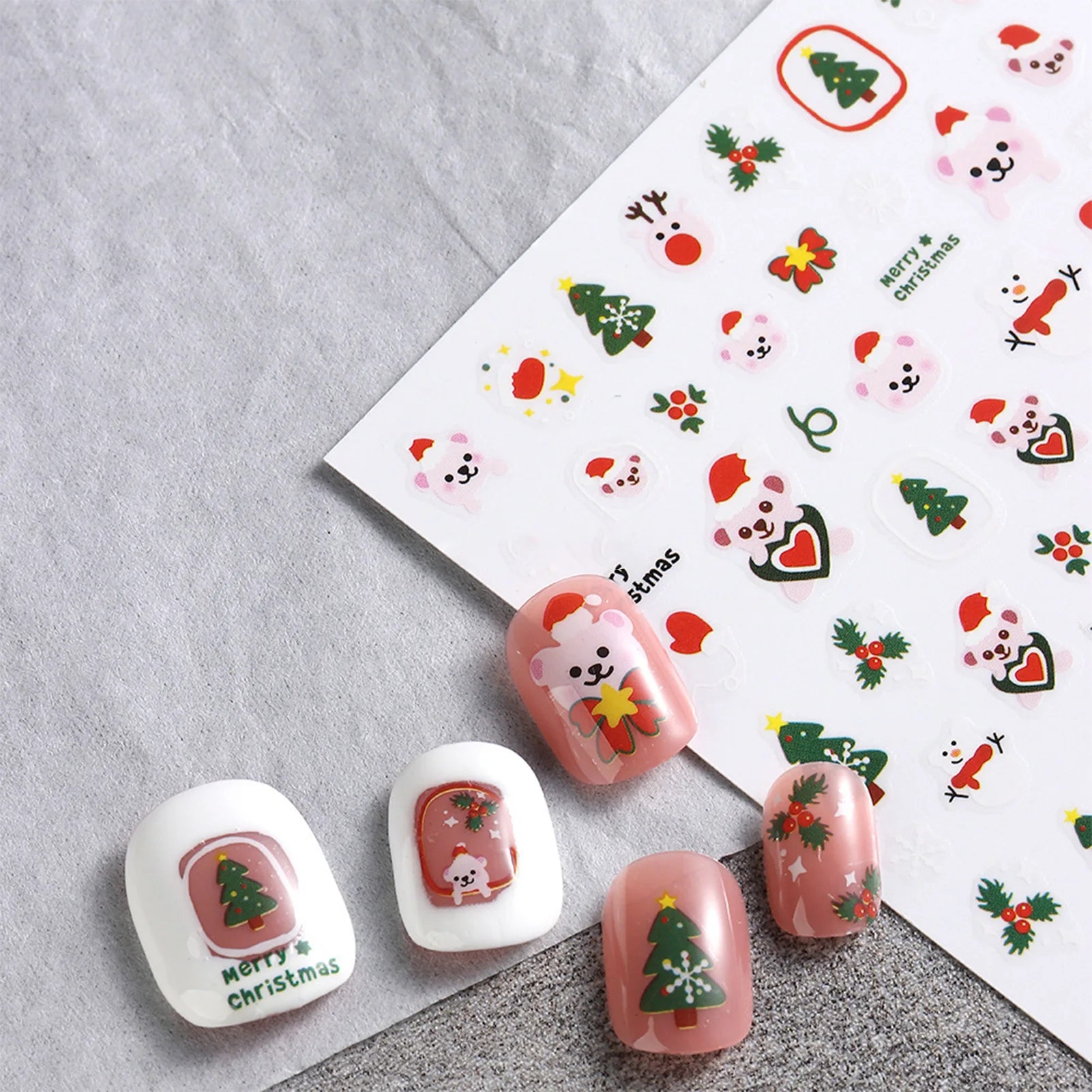 9 Sheets Christmas Nail Art Stickers Multi Pattern Christmas Snowflake Nail Art Stickers Suitable For Diy Nails Art Decorations
