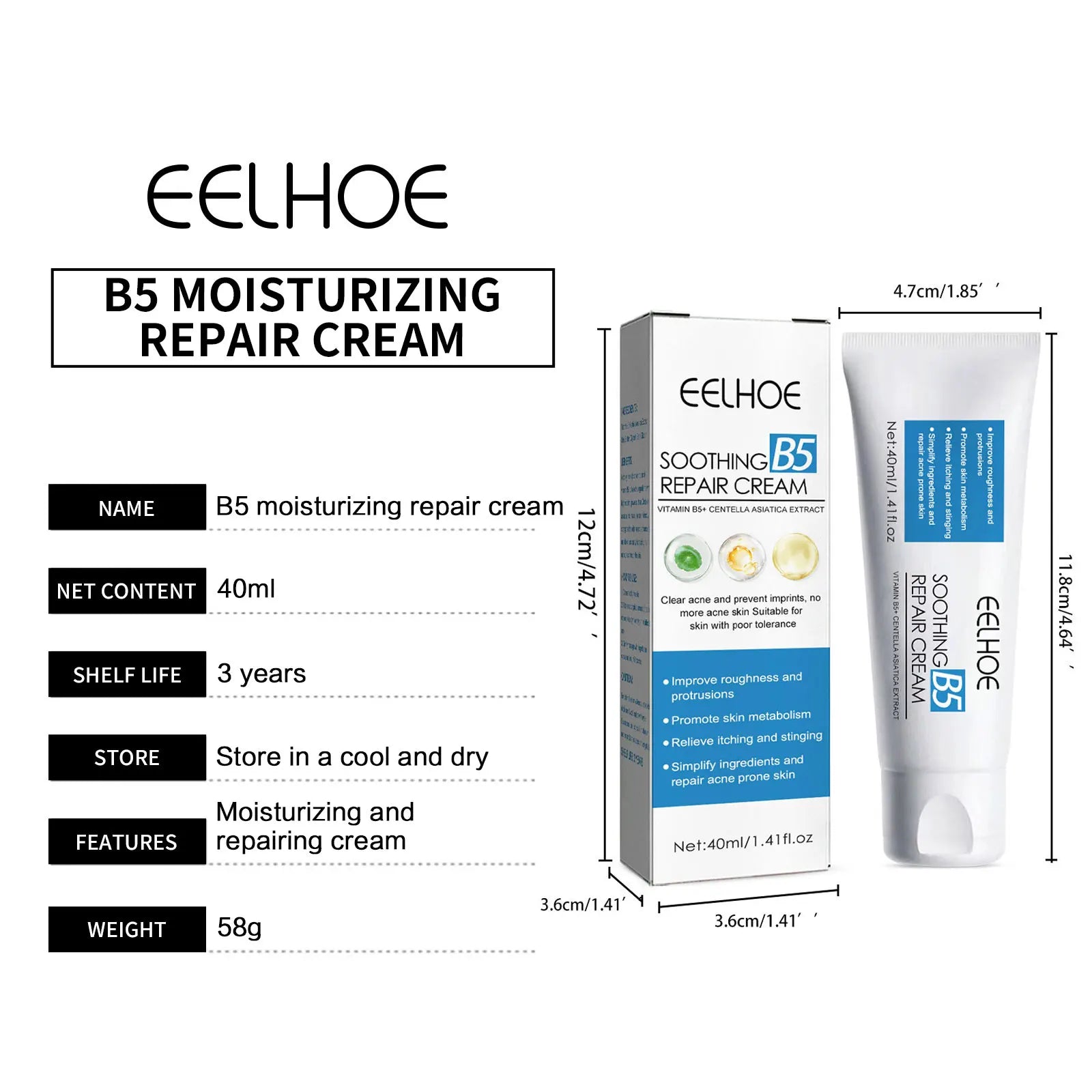 Centella Asiatica Repair Cream For Moisturizer Boost Skin Metabolism Brighten Skin Restore Skin Shrink Pores A-cne Removal Cream