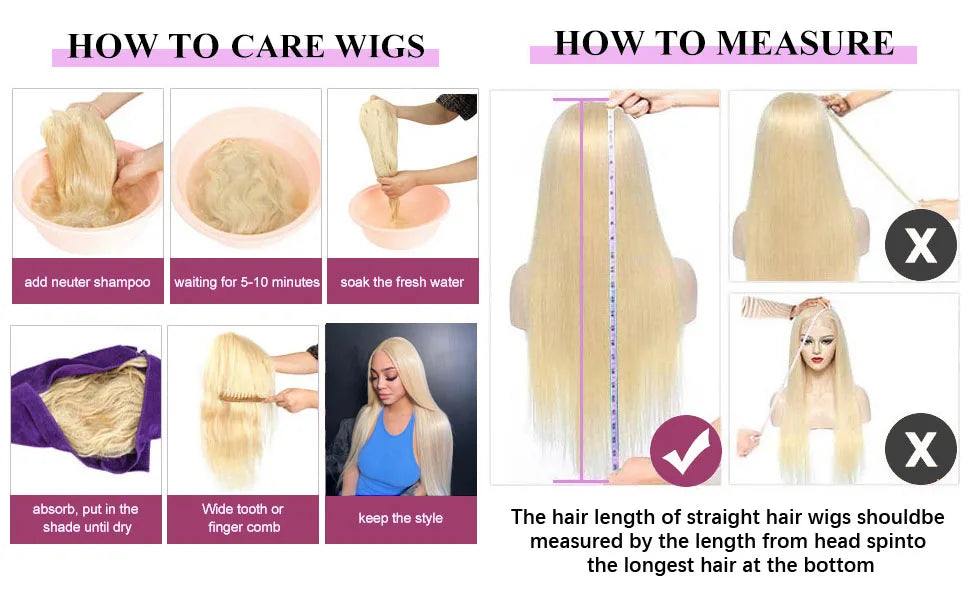250% 613 Blonde Wigs Bone Straight Lace Front Human Hair Wigs 13x6 HD Lace Frontal Wig Human Hair 13x4 Lace Front Wig For Women