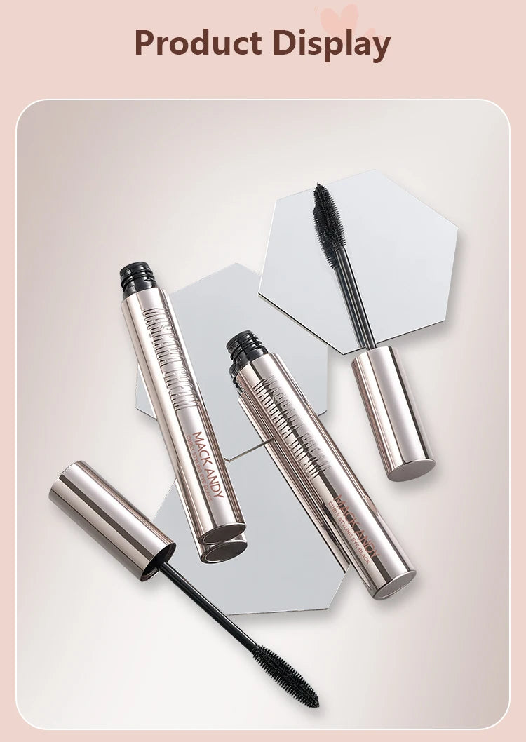 MACKANDY Curling Mascara Volumizing & Lengthening Formula, Buildable, Clump Resistant, Longwear Smudge-Resistant Black Mascara