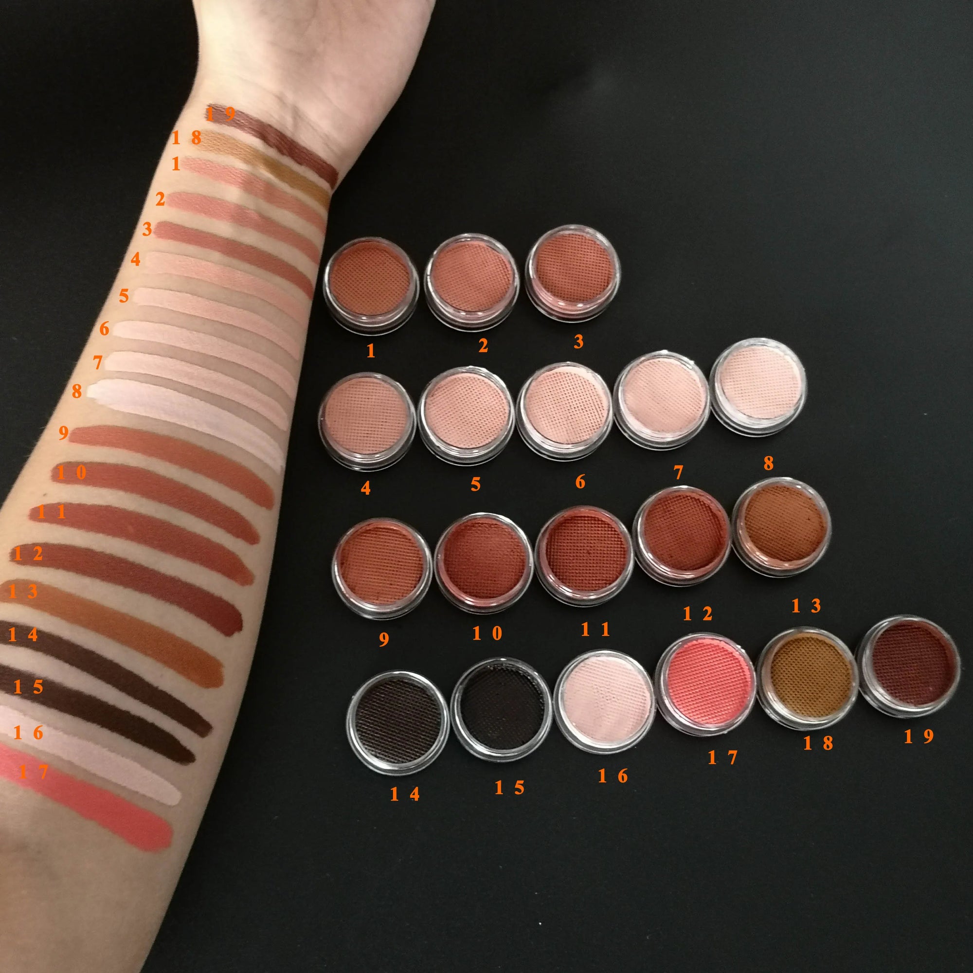 Private Label Water Activated Eyeliner Matte Brown Color Cake Liner Face Paint