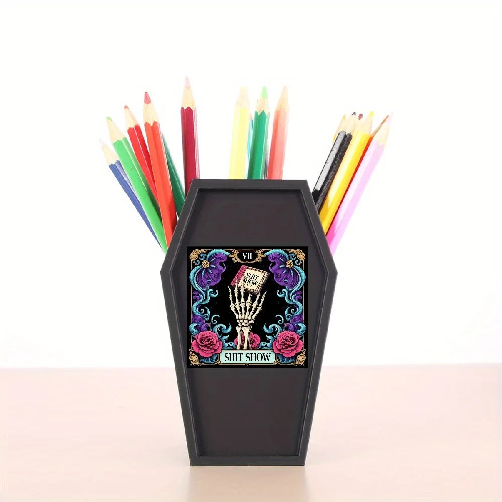 Halloween Grave Cartoon Makeup Brush and Pen Organizer