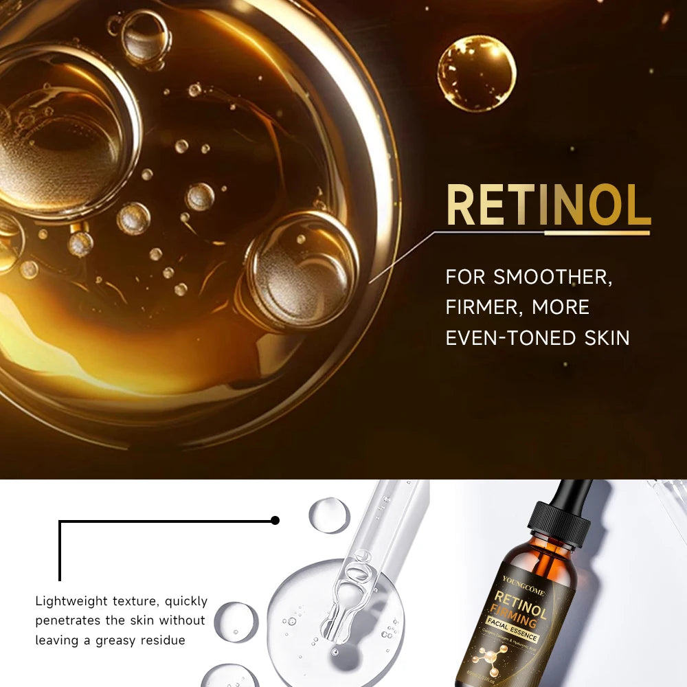 Retinol Anti-Wrinkle Serum Anti Aging  Lifting Firming Fade Fine Lines Moisturizing Skin Care Hyaluronic Acid Facial Serum Man
