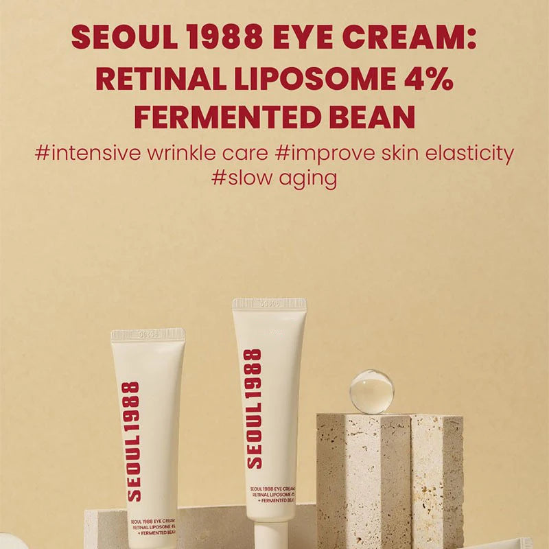 Korean Skin Care Seoul 1988 Vitamin C Wrinkle Care 4% Retinol Ginseng Serum Firm Fine Lines Eye Cream  Moisturizing Brighten Set