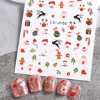 9 Sheets Christmas Nail Art Stickers Multi Pattern Christmas Snowflake Nail Art Stickers Suitable for Nails Art Decorations