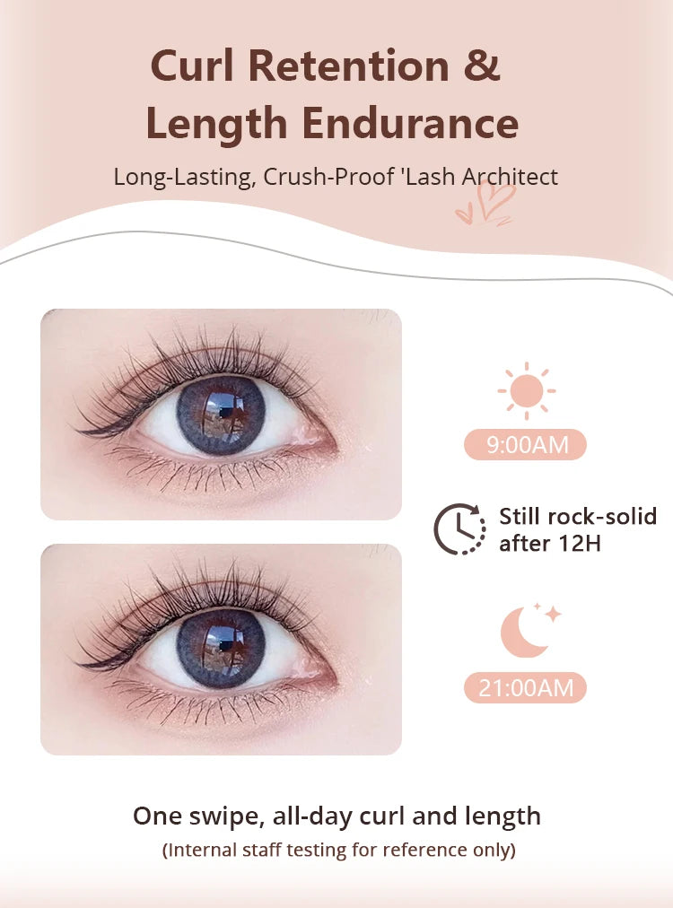 MACKANDY Curling Mascara Volumizing & Lengthening Formula, Buildable, Clump Resistant, Longwear Smudge-Resistant Black Mascara