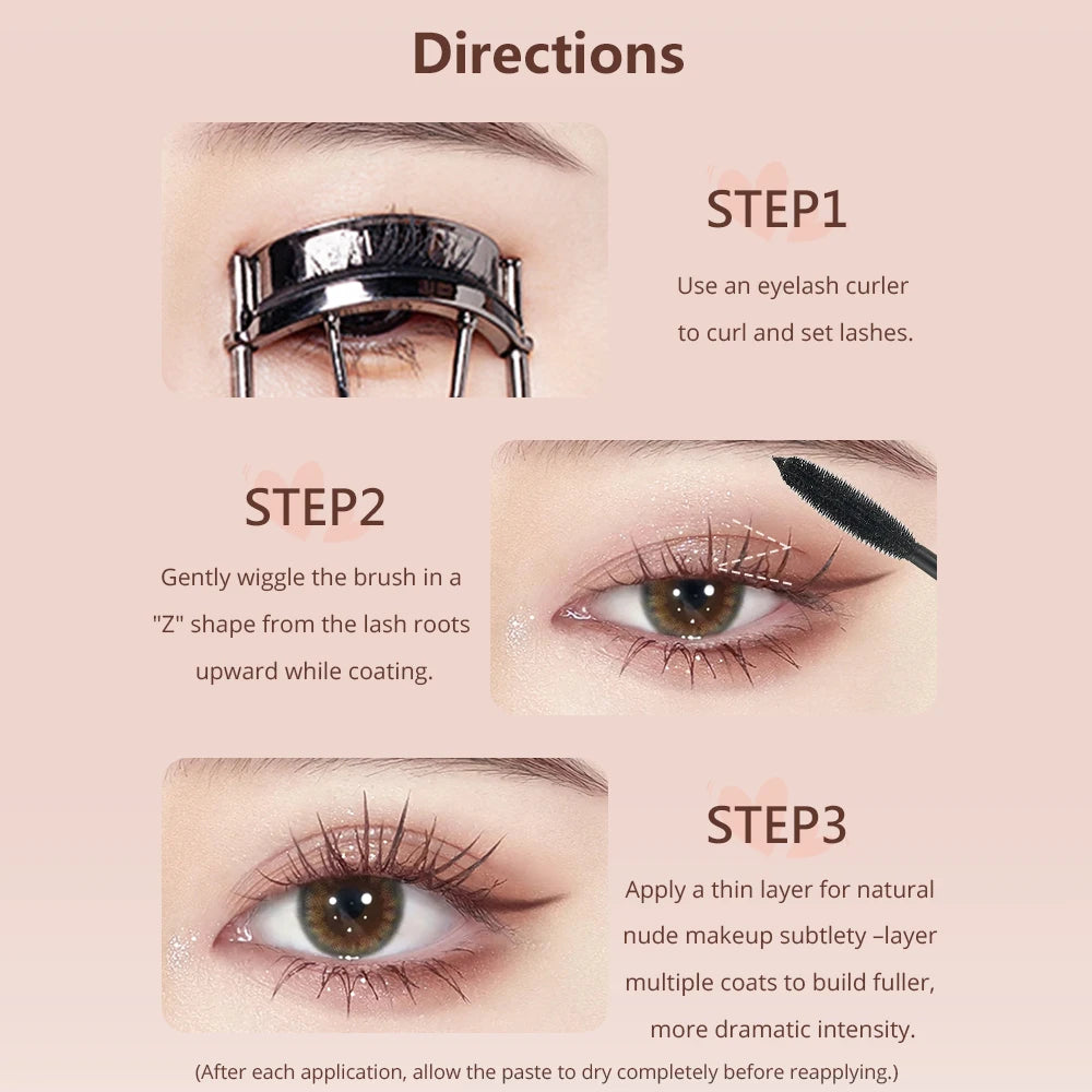 MACKANDY Curling Mascara Volumizing & Lengthening Formula, Buildable, Clump Resistant, Longwear Smudge-Resistant Black Mascara