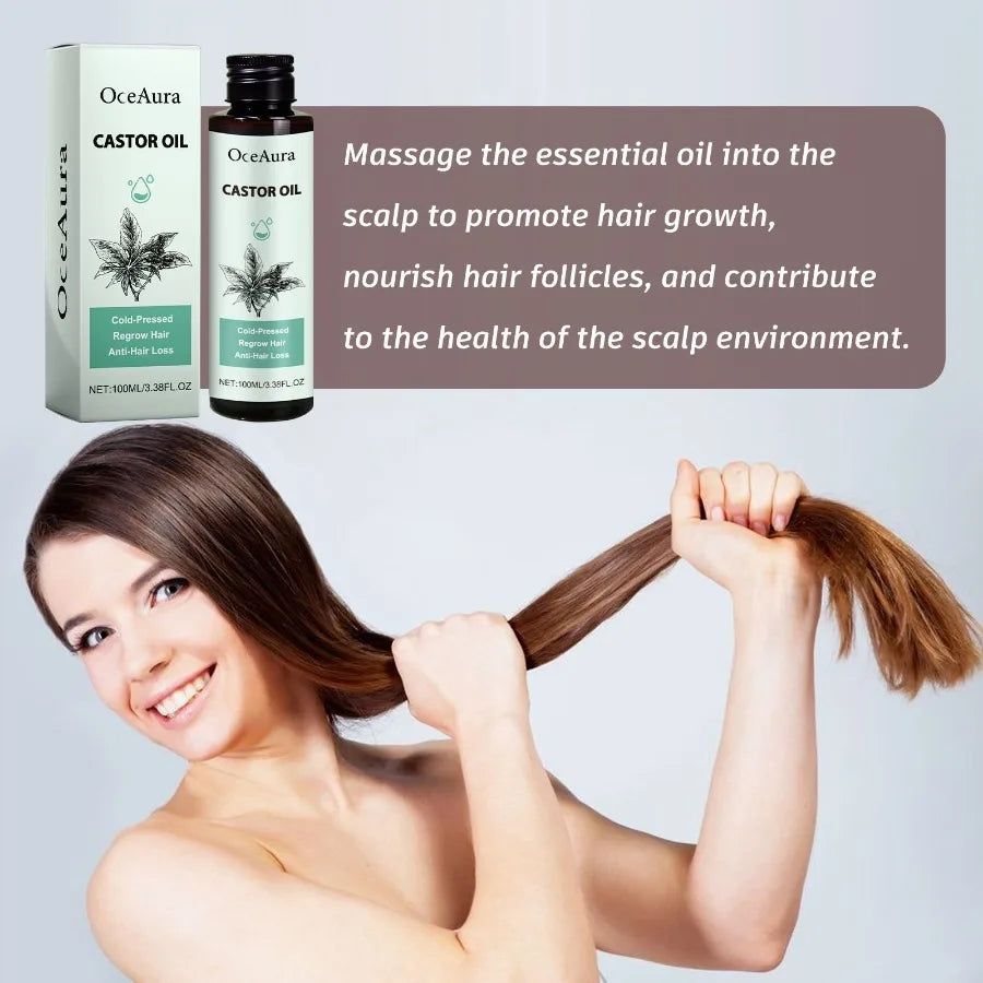 OceAura Castor Oil Moisturize And Strengthen Hair Care Solid Hair Thick Hair Care Oil