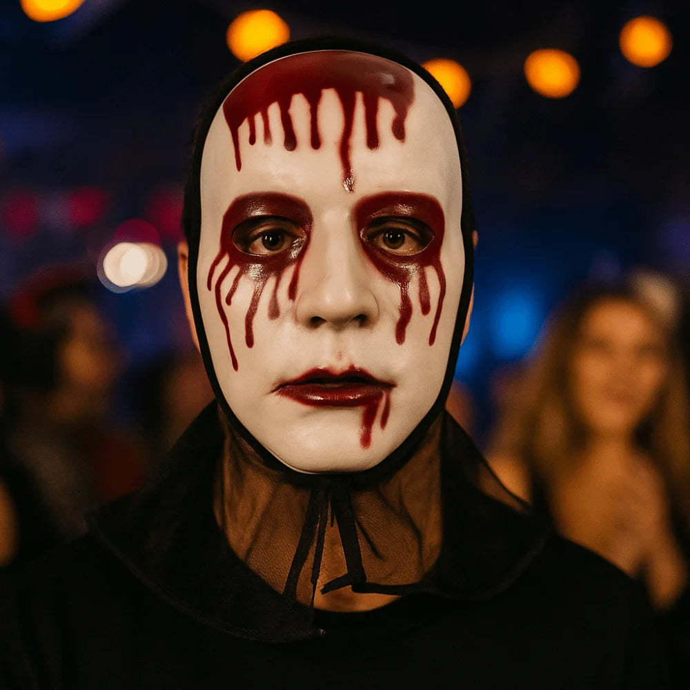 Scary Makeup Scary Look Halloween Mask Realistic Blood Plastic Party Costume Props Reusable Blood Scar Mask Theater Show