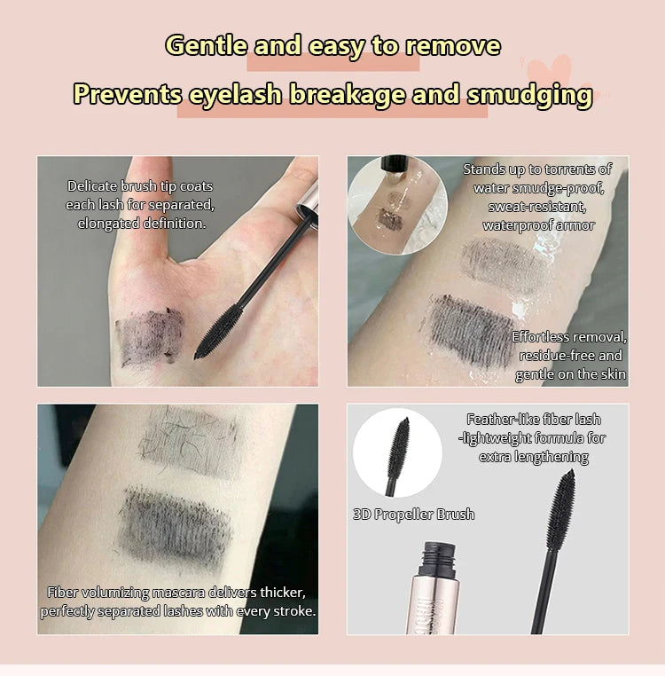 MACKANDY Curling Mascara Volumizing & Lengthening Formula, Buildable, Clump Resistant, Longwear Smudge-Resistant Black Mascara