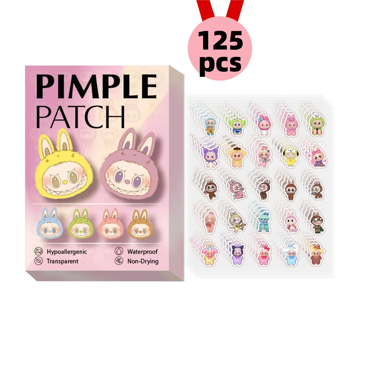 125pcs pimple patches are gentle and non-irritating, and they can cover pimples and blemishes