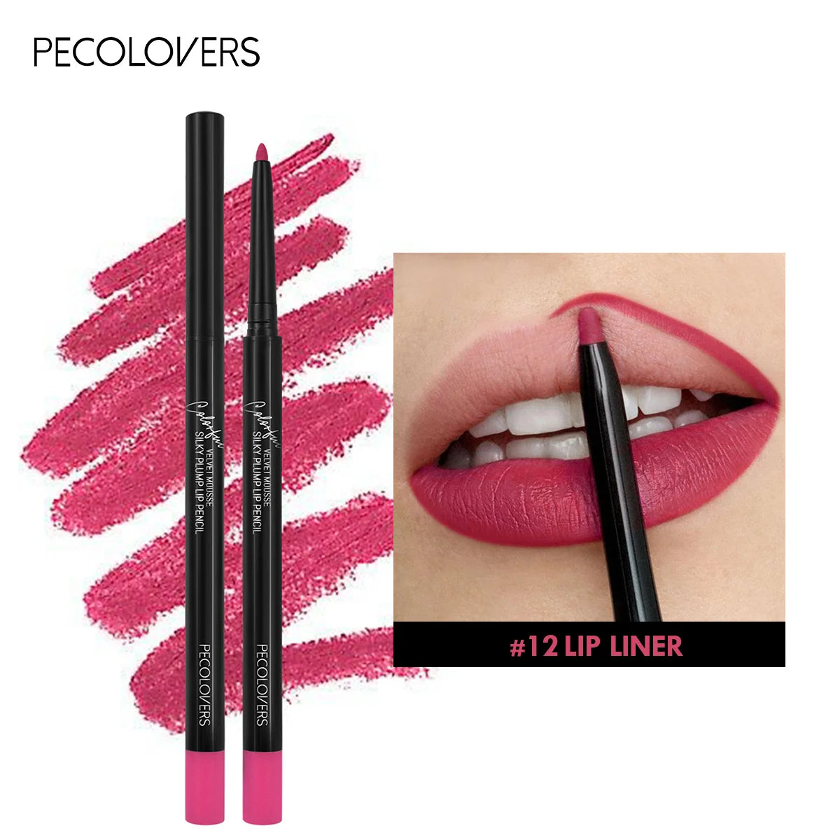 12-Color Matte Lipliner - Waterproof, Moisturizing, Long-Lasting & Non-Stick, Perfect for All Skin Types