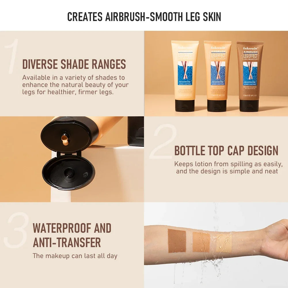 Wholesale Leg Makeup Lotion Even Skin Tone Body Foundation Waterproof Longlasting Body Tanning Cream Medium Bronze Leg Cosmetics