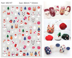Manicure Christmas Stickers Old Elk White Snowflake Nail Decals Waterproof Ultra-Thin Three-Dimensional Self-Adhesive Adhesive