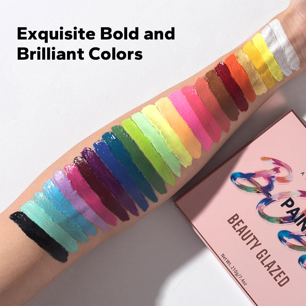 Halloween Face&Body Paint Tray,Rainbow Colorful Oil-Soluble Face Makeup Painting Palette for Festivals,Parties&Butterfly Makeup