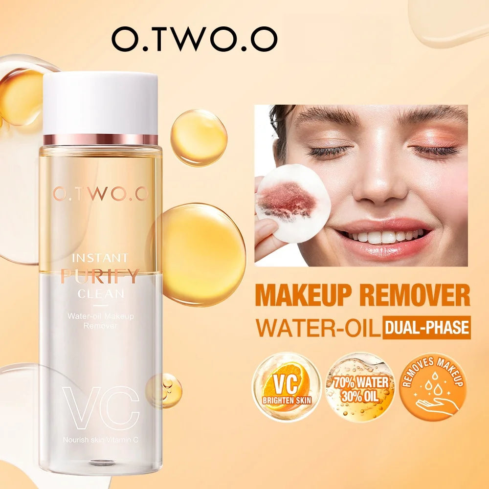 O.TWO.O Water-oil Makeup Remover VC Essense Deeply Cleanse Full Face Makeup Instant Purify Cosmetics Residual For All Skin Typle