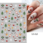 9 Sheets Christmas Nail Art Stickers Multi Pattern Christmas Snowflake Nail Art Stickers Suitable For Diy Nails Art Decorations