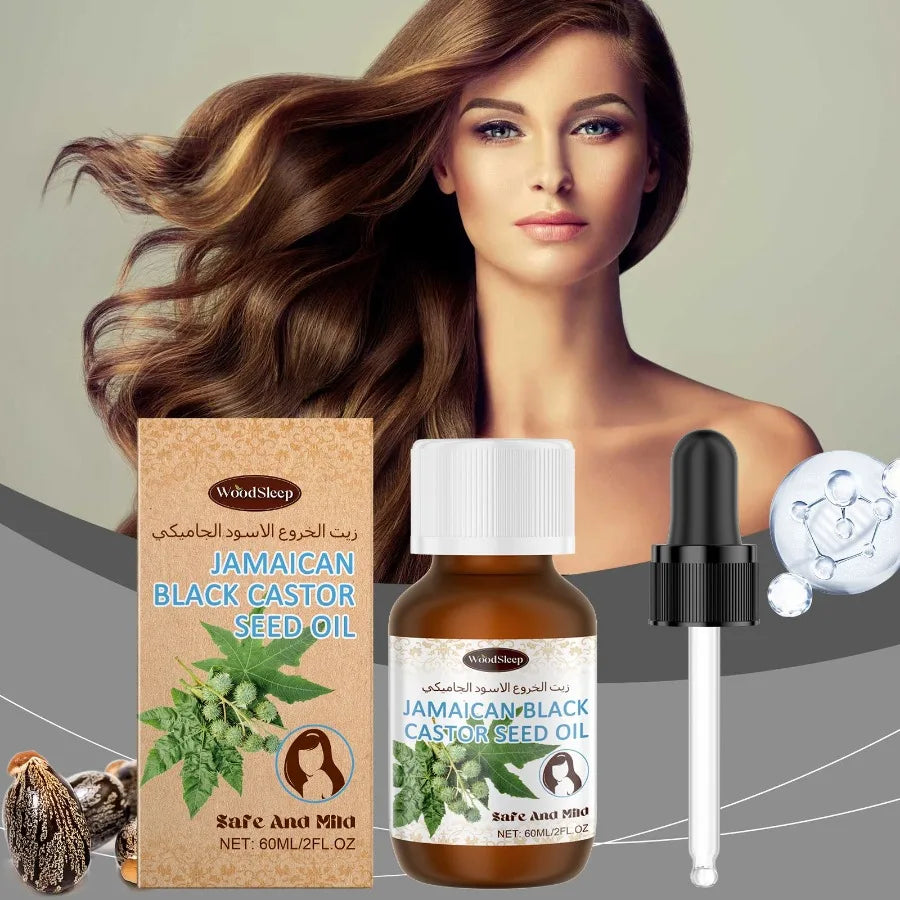 WoodSleep Black Castor Hair Care Oil Nourishes Hair And Scalp Smoothing Repair Perm Essence Hair Care Oil