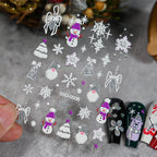 1/2PC 5D Christmas Santa Claus Elk Nail Art Stickers Snowflake New Year Cartoon Nail Decor Decals Xmas Adhesive Manicure Sliders