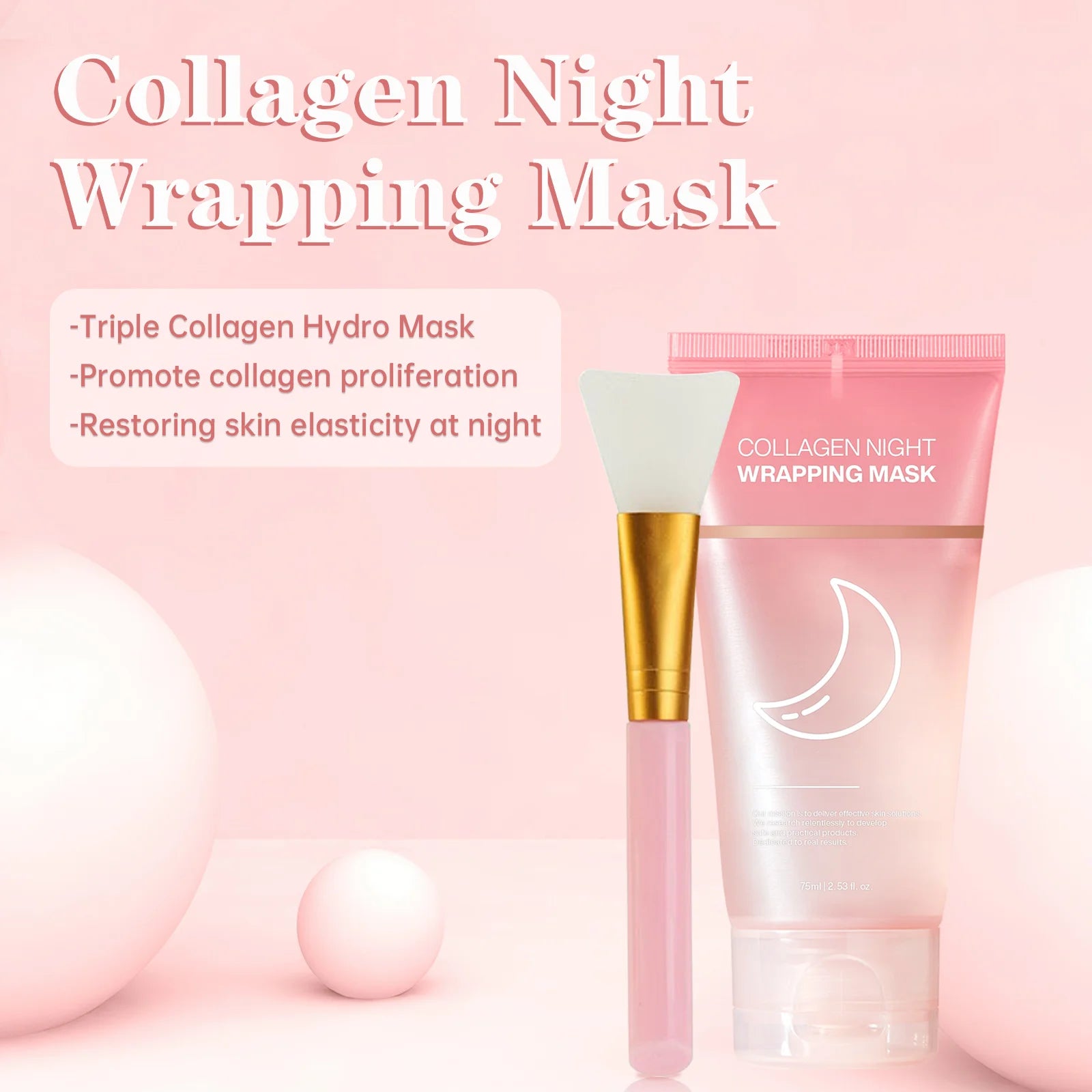 Collagen Night Wrapping MaskReduces Sagging & Dullness Hydrolyzed  Elasticity Hydration Skin Care for All Skin Types
