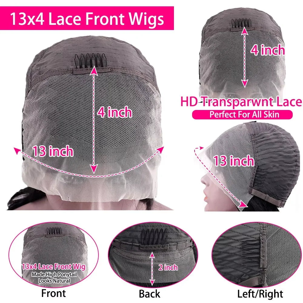 13x4 Curly Short Bob Wig Lace Front Human Hair Wigs For Women Brazilian HD Lace Frontal Wig Glueless Closure Wig Water Deep Wave