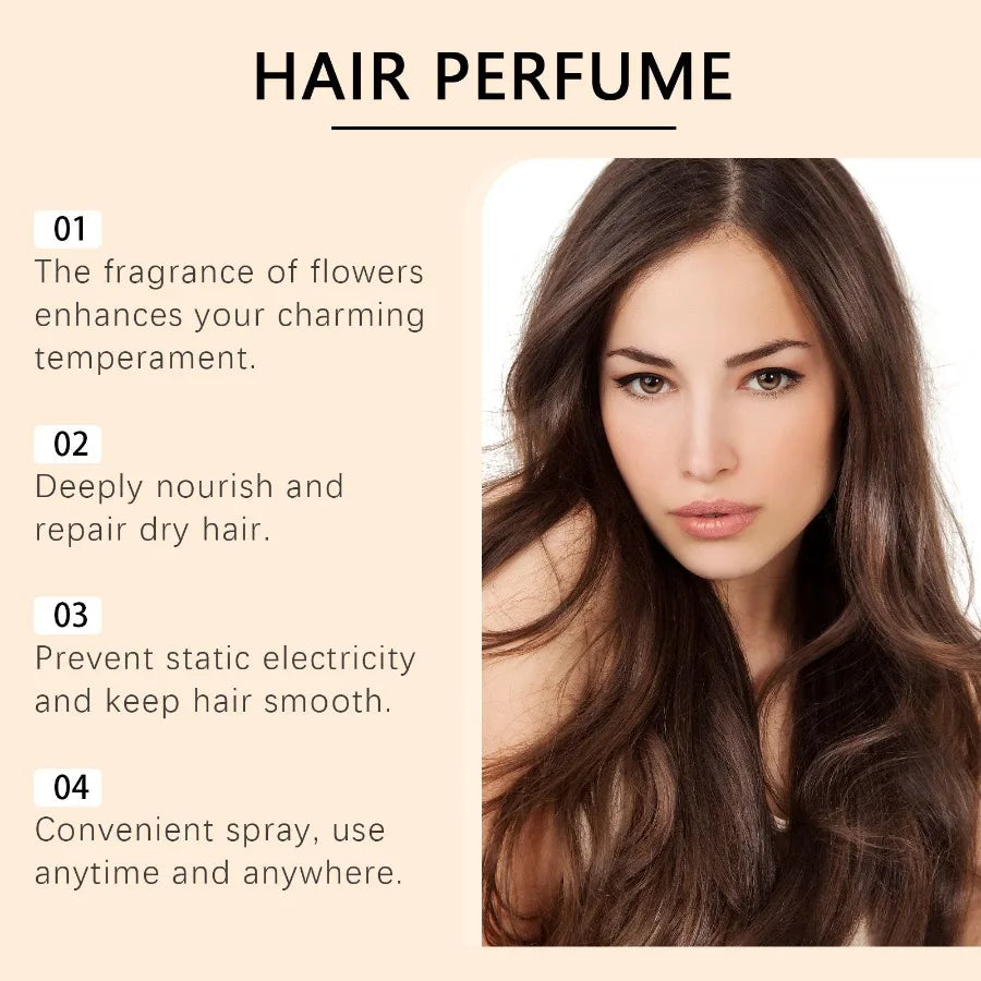 Roxelis Chamomile Honey Perfume Floral Women's Hair Perfume Spray Moisturizing Hair Strands Moisturizing Hydrating Hair Care