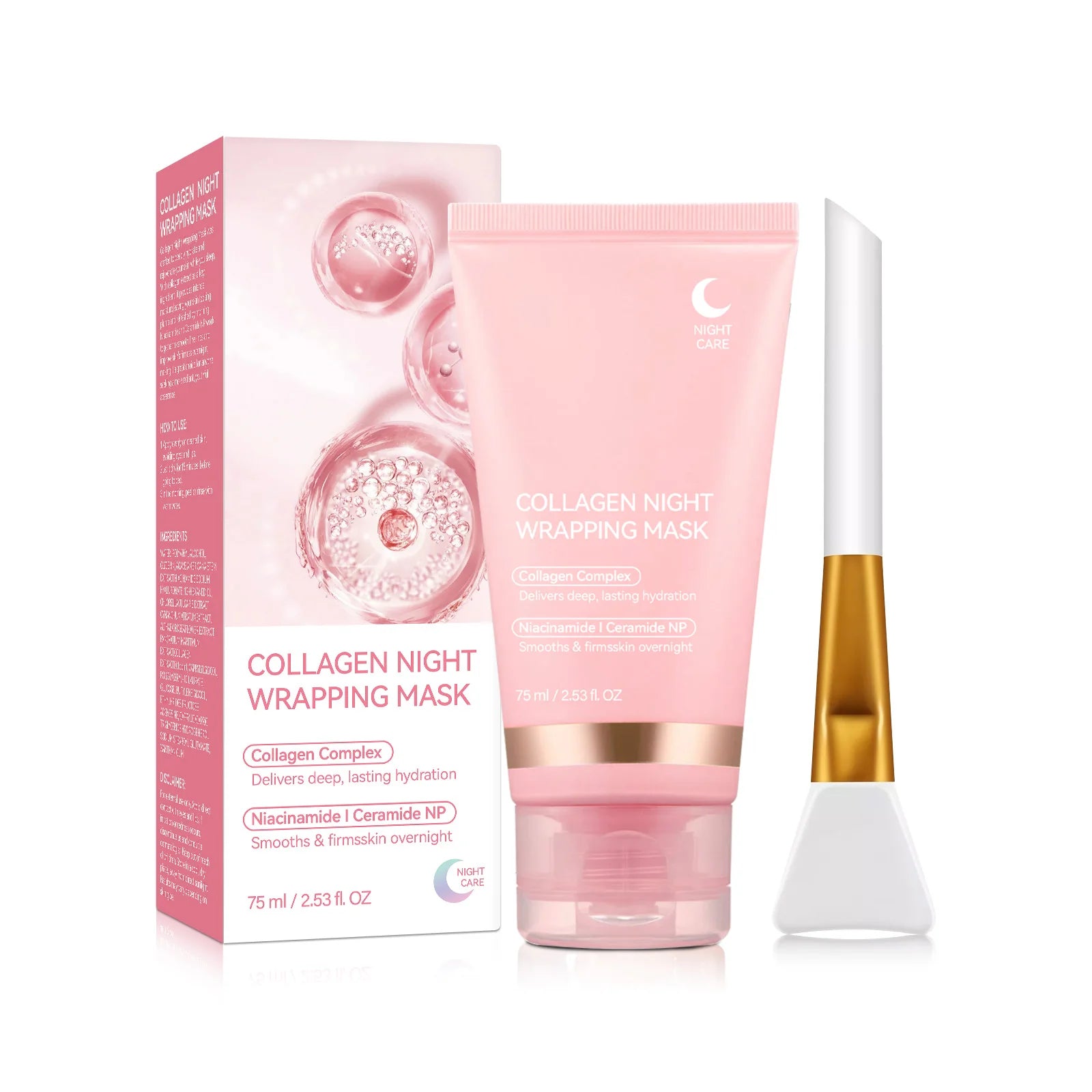 Collagen Night Wrapping MaskReduces Sagging & Dullness Hydrolyzed  Elasticity Hydration Skin Care for All Skin Types