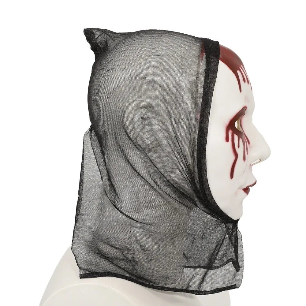 Scary Makeup Scary Look Halloween Mask Realistic Blood Plastic Party Costume Props Reusable Blood Scar Mask Theater Show