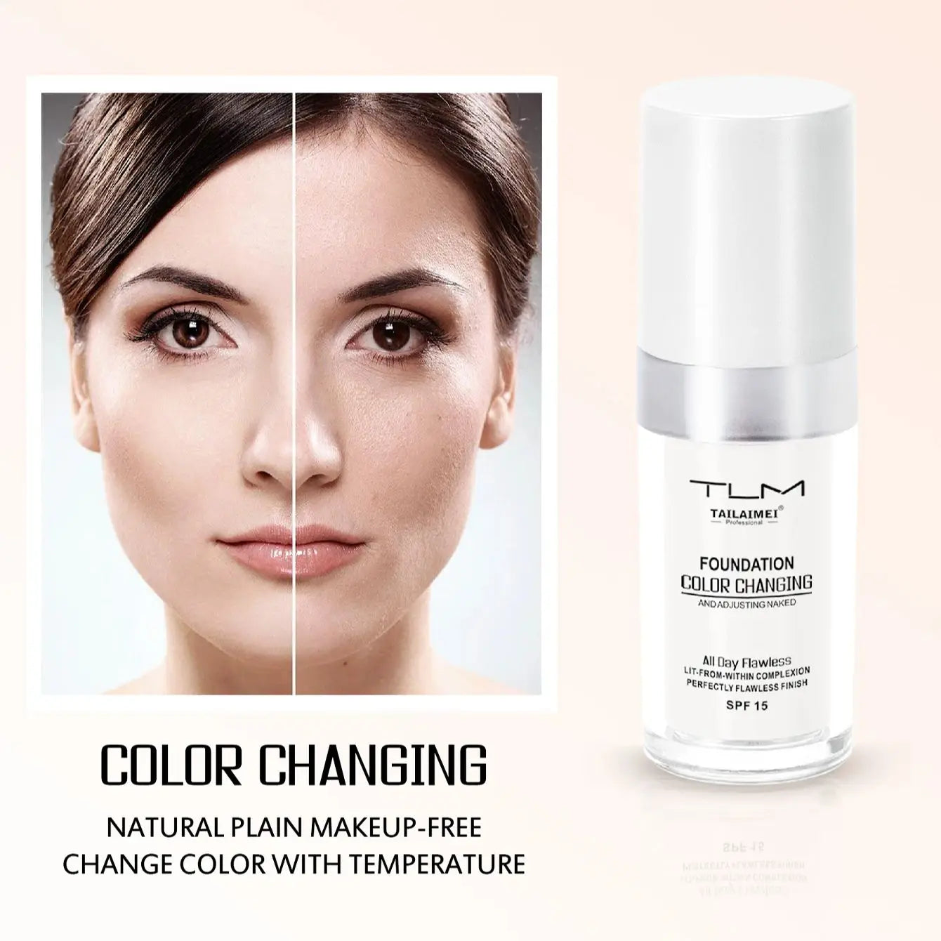 Moisturizing liquid foundation is light, thin, breathable, durable, waterproof, moisturizing, and delicate makeup